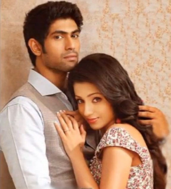 Trisha and rana, daggu bati rana affair, rana affair with trisha, tollywood rumors, new film promotion, rana loves trisha, rana trisha love affair